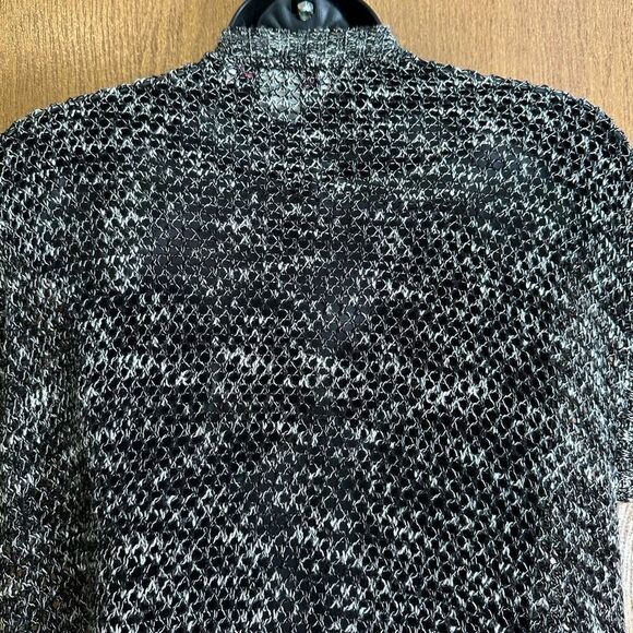 Knit Minded Short Sleeve Cardigan Black, White, Gray| Size XL - Picture 5 of 12